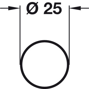 WithRobe Rail D25x0.5x870mm Steel CP - view 2