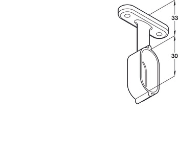 WithRobe Rail End Support H63mm Zinc Alloy NP - view 2