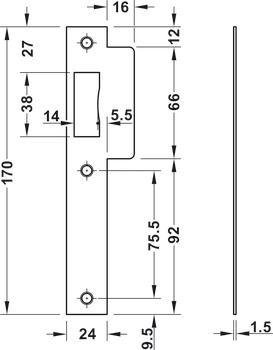 Startec DIN Mort Latch 55/84mm Sqr SSS - view 3