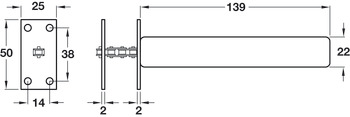 Concealed Jamb Closer  Square Plts EB - view 2