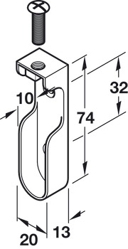 WithRobe Rail (Oval) End Supp Zinc Alloy PC - view 2