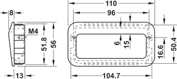 Avebury Inset Handle Zinc Alloy M.Nickel 96mm Fixing Centres - view 2