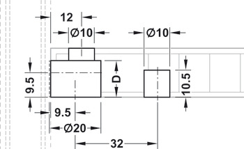 Rafix 20 Housing w Ridge 19mm Zinc Alloy NP - view 5