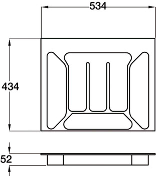 Cutlery Ins 434x534mm Plastic Met/Silver - view 2