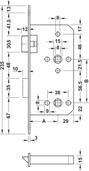 Startec Mort Bath Lock Square 55/84mm SSS - view 5
