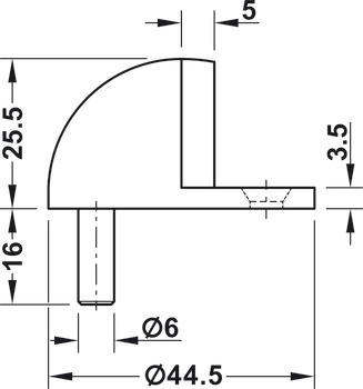Startec Door Stop/Floor D44.5mm SSS - view 2