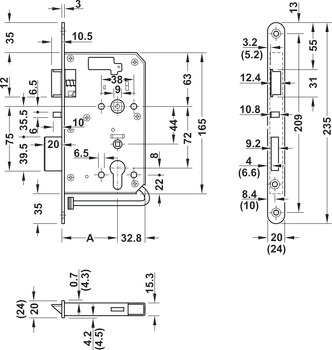 Dialock DT700/710 Mortice DR Out Stainless Steel Black - view 2