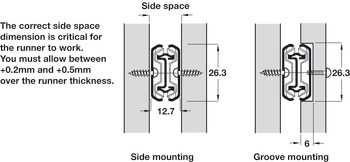 2642 BB Side Drawer Runner Full 45kg 450mm Bright Zinc Plated - view 5