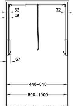 Dresscode WithRobe Lift 600-1000mm Wht - view 5