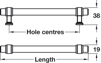 Glacio Pull Handle Zinc/Gls Clr/Nickel 160mmcc - view 3