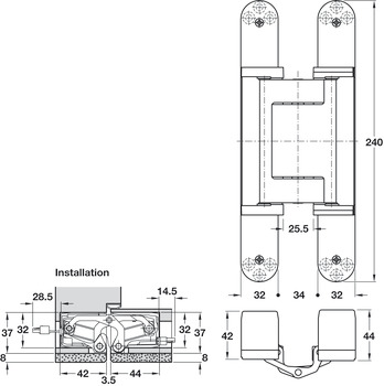 Tectus TE640 3D A8 180D Energy Hinge MN - view 3