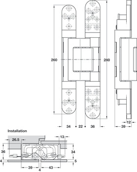 Tectus TE645 3D 180D Energy Hinge MC Fire Rated - view 3