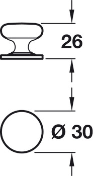 Jude Knob Brass Polished Nickel D30x26mm - view 2