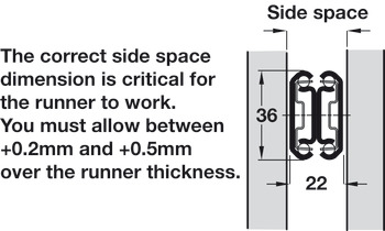 3630 BB Drawer Runner 2-Way Full 45kg 450mm Bright Zinc Plated - view 5