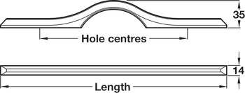 Eros Pull Handle Oak Lacq 192mm Fixing Centres - view 3