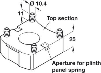 Plinth Foot Top Sec Screw Recycled x2000 - view 2