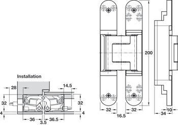 Tectus TE540 3D 180D Energy Hinge SSS - view 3