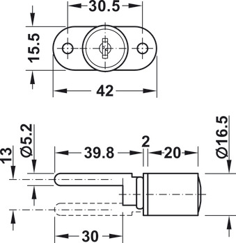 Econo Central Rotary Cyl Lock D18.5mm KD - view 2