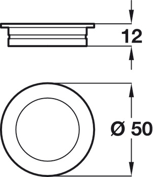 Indre Inset Handle Zinc Alloy Matte Nickel D50mm - view 2