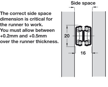 2431 BB Side Drawer Runner Sgl 18kg 400mm Bright Zinc Plated - view 4