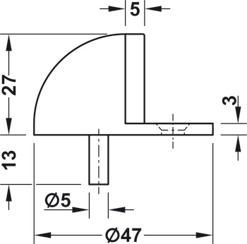 Startec Door Stop/Floor D45mm Brs PCP - view 2