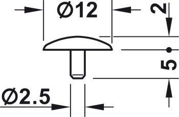 Trim Caps Countersunk D12/2.5mm Phillips Plastic Fawn 8007 - view 2