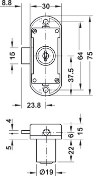 Econo Espagnolette Lock BS15mm RH KD - view 2