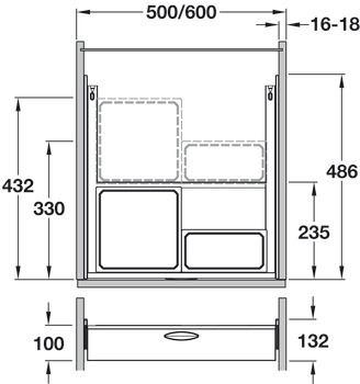 VS Envi Drawer 500 Bin 1.2+2.7L Silver - view 3