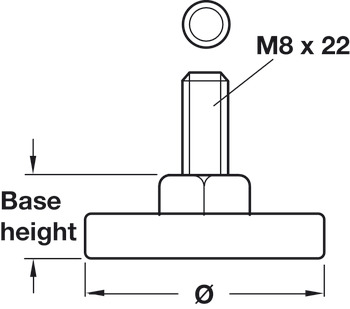 Base Leveller Plastic Black M8x22mm D30x14mm - view 2