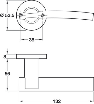 HL08 Lvr Set D53.5mm Std KW 304 SSS - view 3