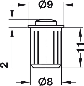 Door Buffer D9x2.5mm Plastic Silver Col - view 2