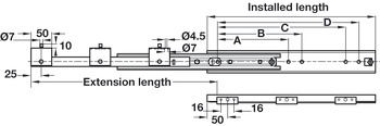 BB Drawer Runner Full 120kg 600mm Stainless Steel - view 3