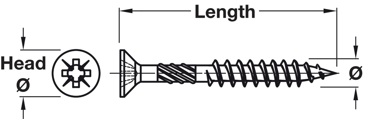 Timberfix 360 Screw Prt Countersunk Pozi D4.0x50mm - view 2