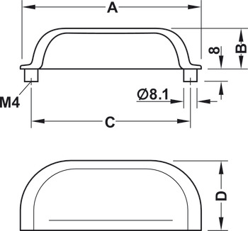 Parina Cup Handle Brs Polished Nickel 96mm Fixing Centres - view 3
