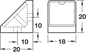 Mini Corner Connector 20x18mm Dark Brown - view 2