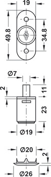 Econo PushButton Cyl Sld Dr Lock D19 KA - view 2