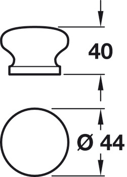 CrossGrain Knob Unfin Oak D44mm - view 2