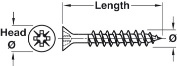 Multipurpose Screw, Countersunk Head, Partially Threaded, 4.0 x 70 mm - view 2