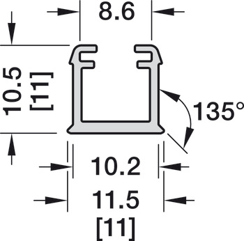Loox5 1101 Profile Rectangle 8mm 3.0m Plastic OplWht - view 4