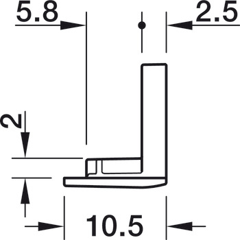 Loox5 1106 Profile Rectangle Endcaps Plastic Silver x10 - view 2