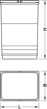 One2Five+Seven Bin 230x306x310mm Lt Grey - view 2