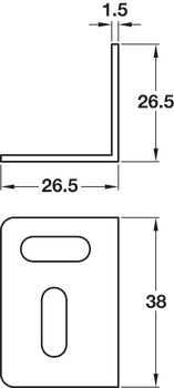 Angled Bracket 26.5x26.5x38mm Steel Glv - view 2