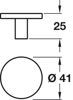 Como Knob Zinc Alloy Bru Copper D41x25mm - view 2