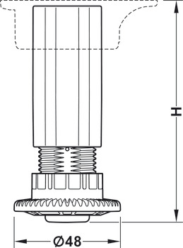 AXILO 48 Plinth Foot/Shaft H120mm Plug - view 2
