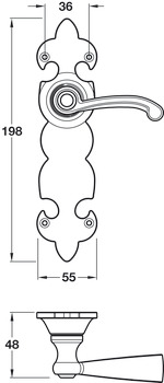 Fleur-De-Lys Lvr Hdls+Plt WC BA - view 2