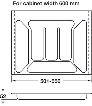 Cutlery Ins 380-440mm 600mm Plastic Aluminium Met - view 2