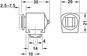 Magnetic Catch+Plt 3.0kg SF Steel/Plastic White - view 3