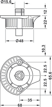 AXILO 48 Plinth Foot Top Sec Phillips Rnd+Lug - view 2