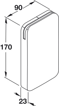 Kinvaro D-M Cover Cap 165x90mm Plastic Wht - view 2