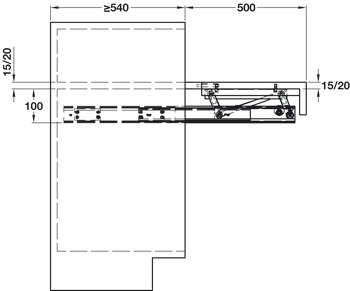 OPLA PO WithT w Shelf 40kg 1200mm Steel/Anodised - view 5